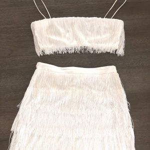 Meshki Sophia White Fringe 2 Piece Set